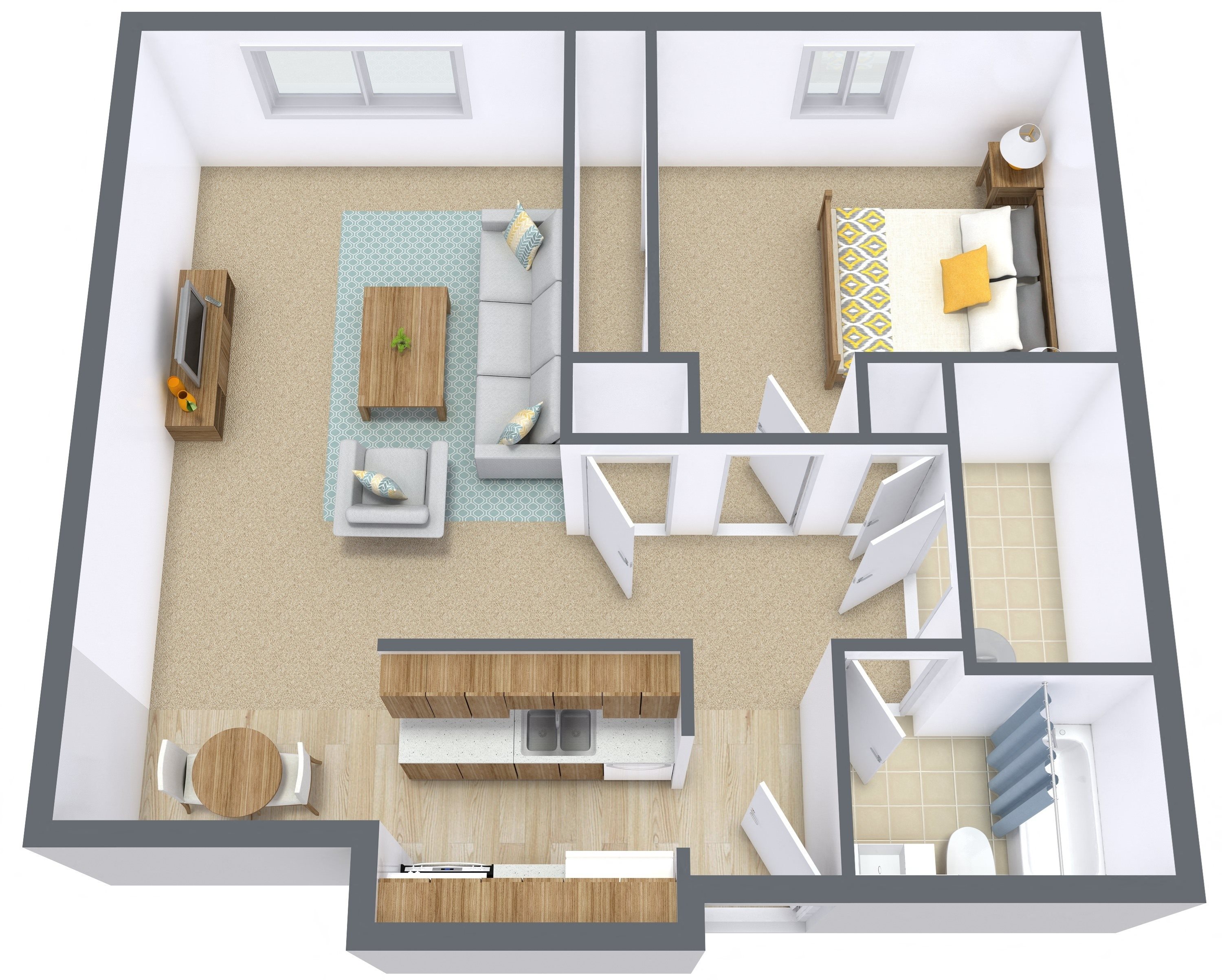 France Apartments | One Bedroom | Plan 11B France Apartments | One Bedroom | Plan 11B